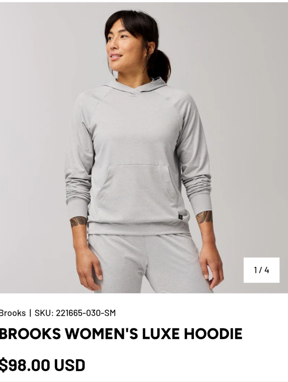 New BROOKS WOMEN'S LUXE HOODIE XS